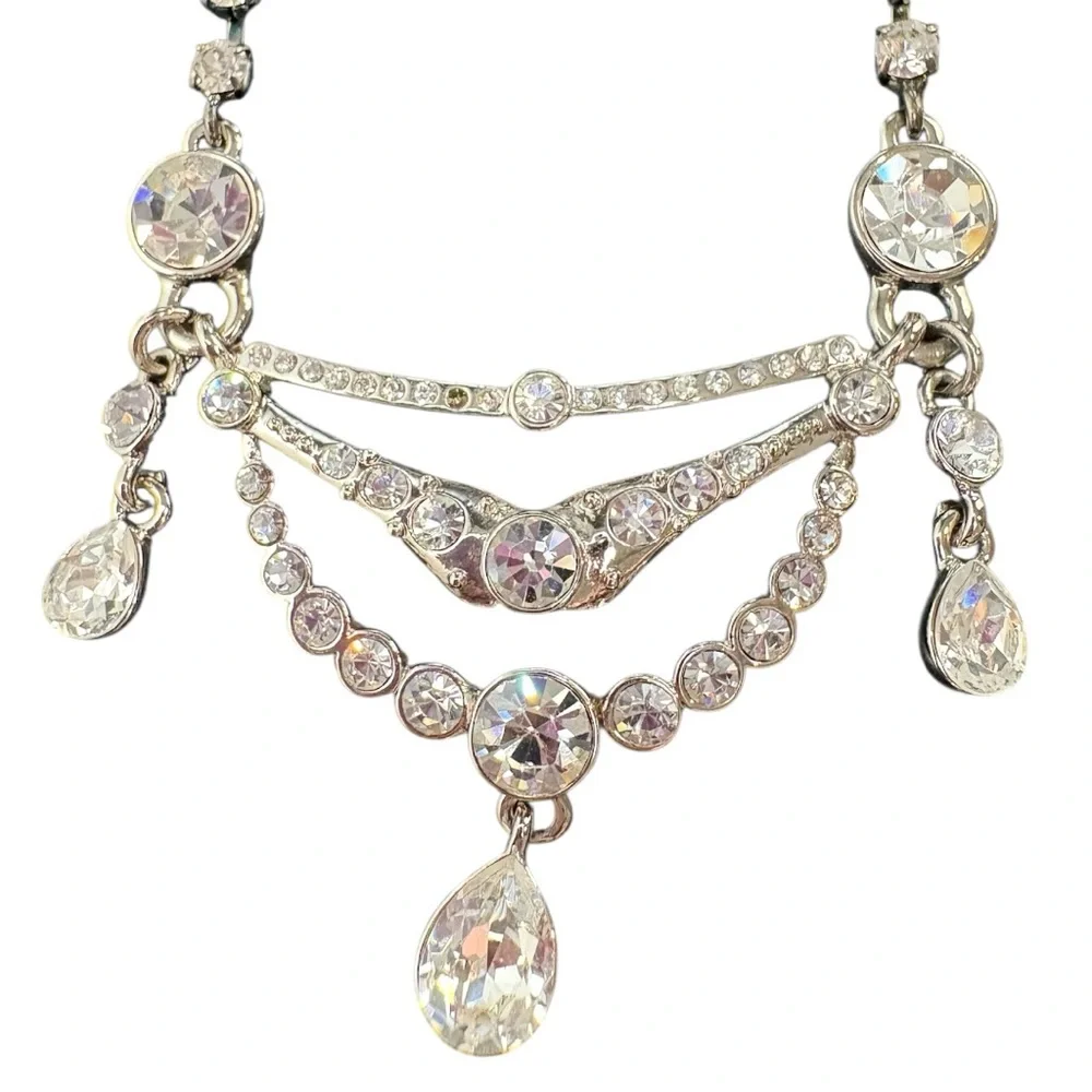 Loren Ralph Loren Silver Rhinestone Necklace - Picture 3 of 8